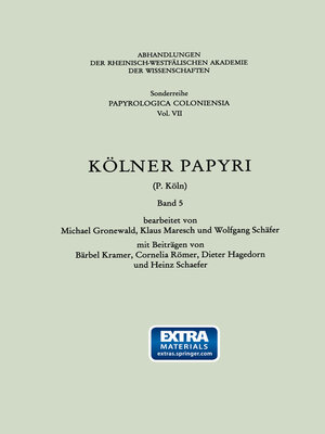 cover image of Kölner Papyri (P. Köln)